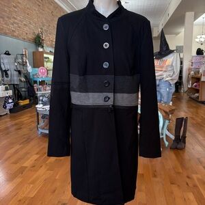 CAbi Convertible Jacket in Black and Grey Size Medium